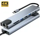 USB-концентратор типа C 3,1 на 4K HDMI-совместимый RJ45 USB SDTF кардридер PD Быстрая зарядка 8 в 1 USB-порт для MacBook Air Pro ПК концентратор