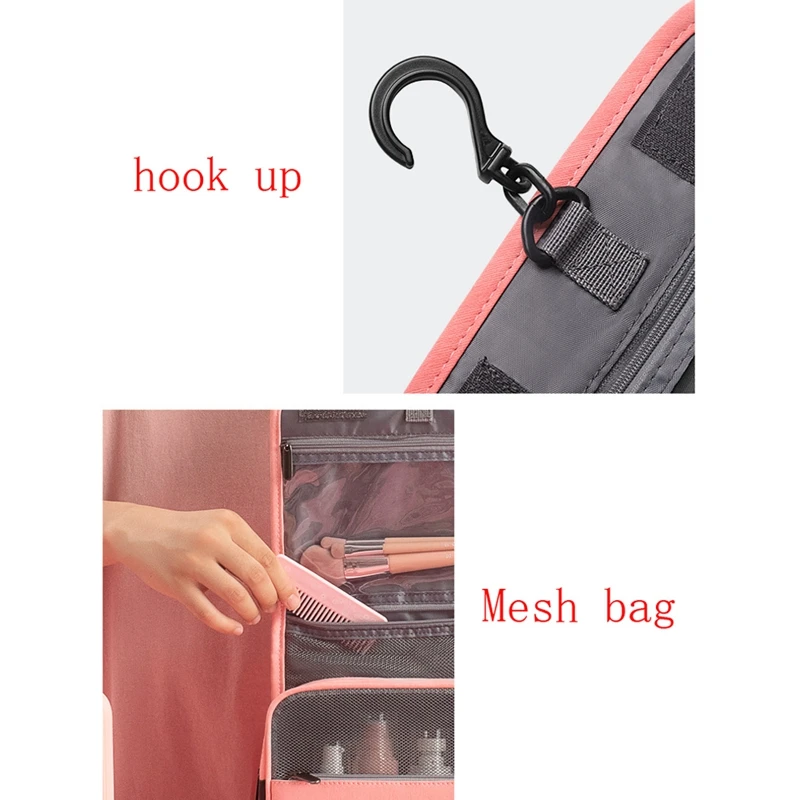 

Travel Storage Waterproof Pu Cosmetic Bag Multifunctional Storage Bag Folding Large Capacity Toilet Bag