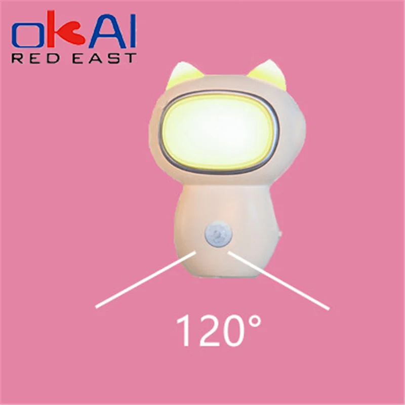 

PIR White Light Recharge Wall Cute Cat Sensor Motion Night Light Girl's Gift Home Decor Cabinet Light Holiday Party Decorations