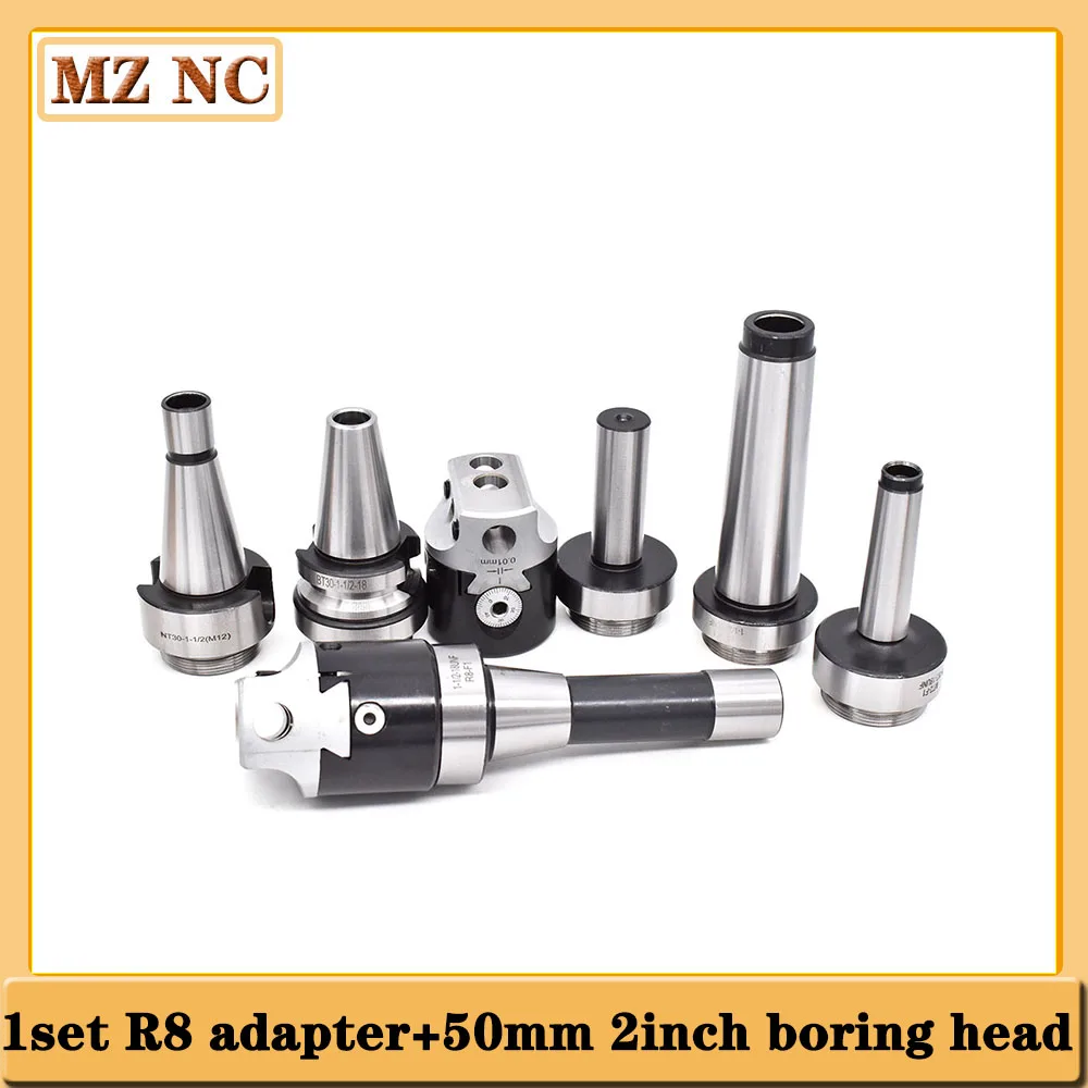 

1set metric holder R8 M12 7/16 draw bar+ F1 12 50MM (2") diameter boring head F1 boring tool for CNC machine graduation: 0.01mm