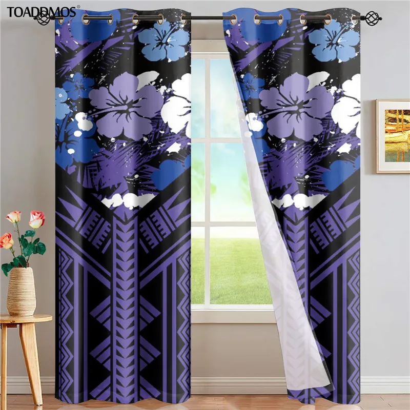 

Светонепроницаемые шторы TOADDMOS с полинезийскими узорами для спальни, гостиной, солнцезащитные шторы для детской комнаты