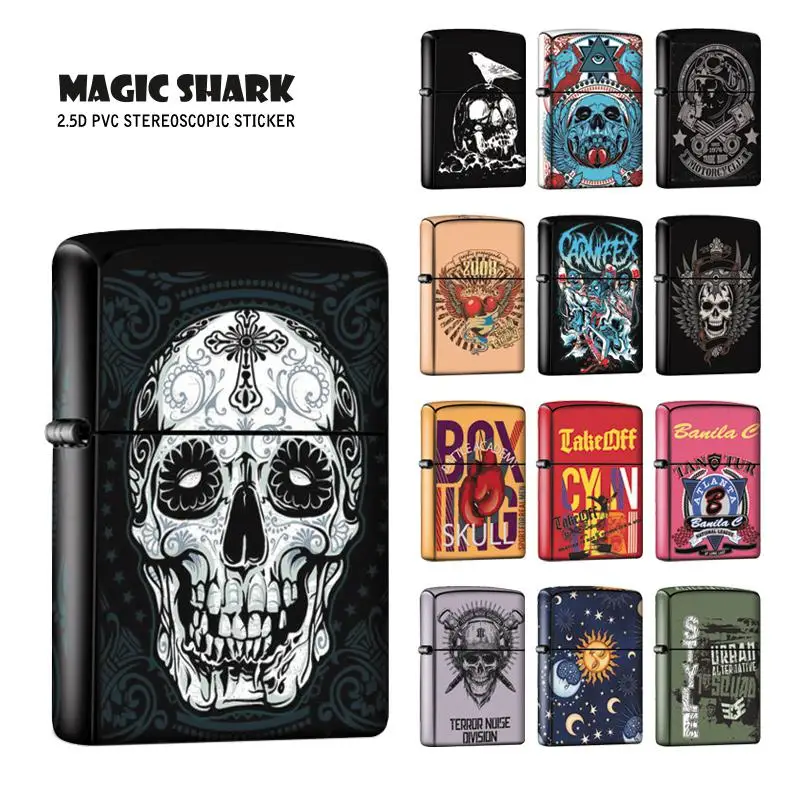 Чехол пленка Magic Shark Zimbie с черепом луной солнцем ухабистым панк 3 м ПВХ|Наклейки