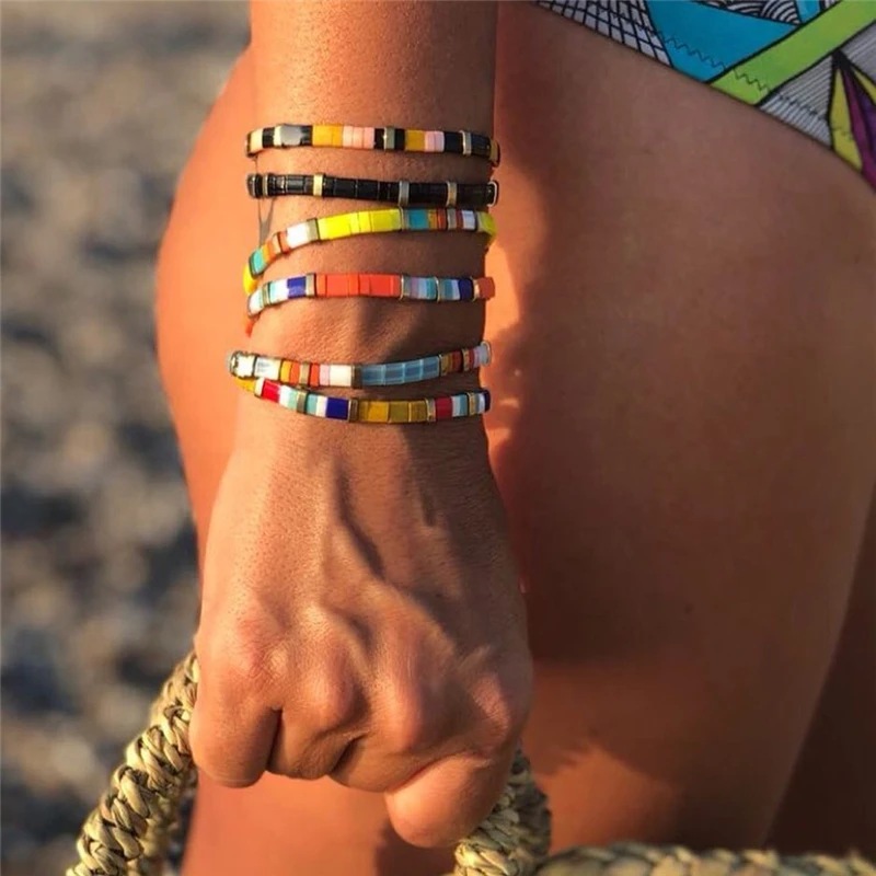 

2022 Boho Bracelet Summer Beach Handmade Tila Bead Pulseras for Men & Women Friends Armband Fashion Summer Jewelry Wholesale
