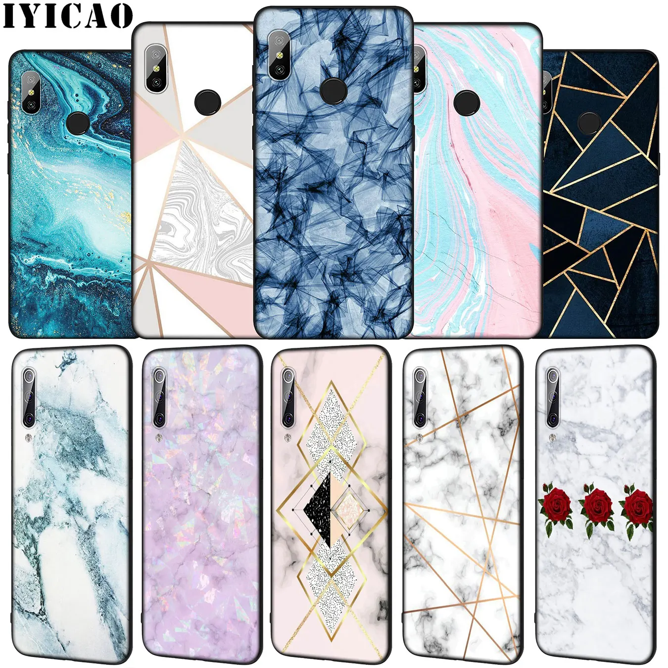 IYICAO gold marble Line Soft Silicone Phone Case for Xiaomi Mi 10 9 9T A3 Pro 8 SE A2 Lite A1 CC9 CC9E 6 pocophone f1 Mi10 | Мобильные