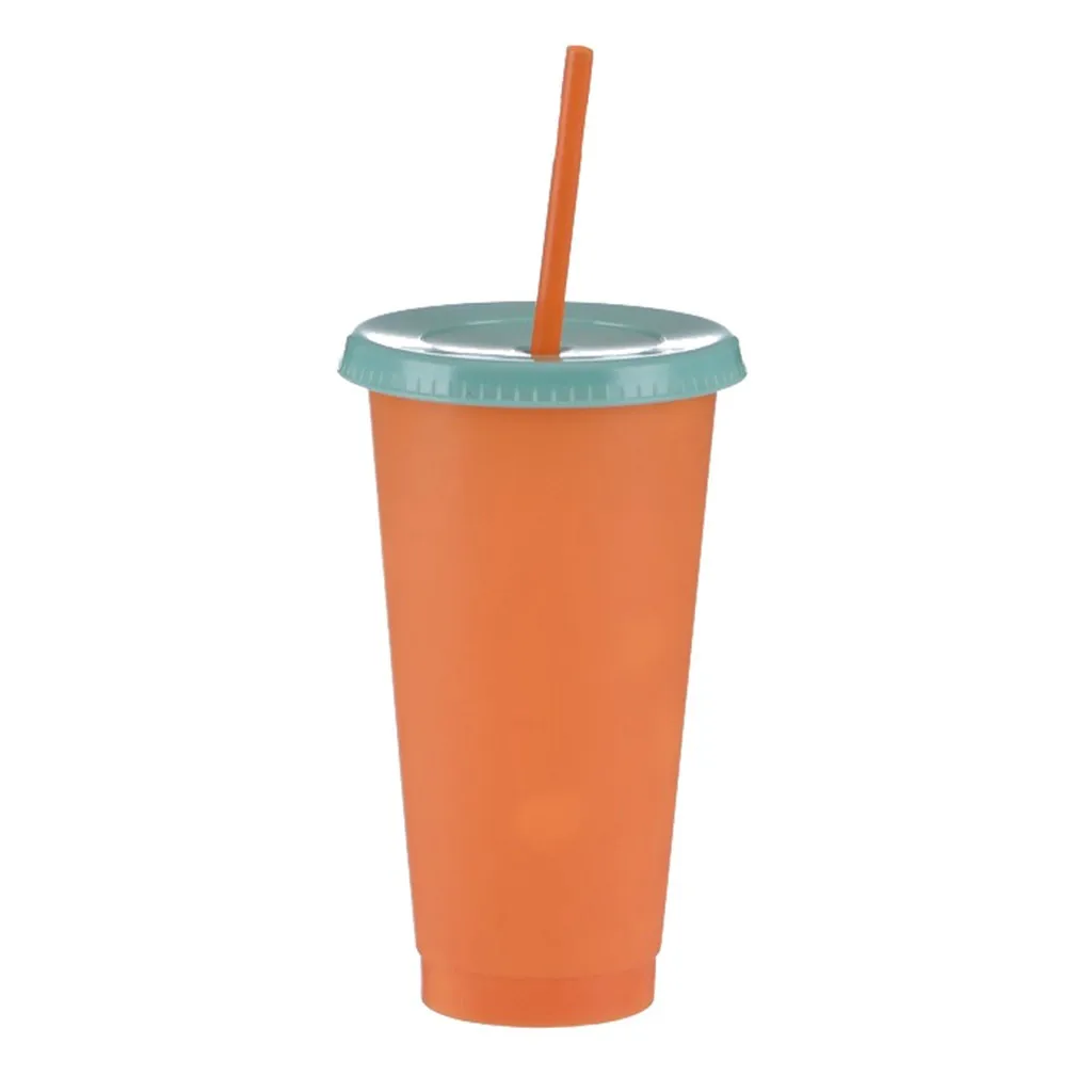 5 шт многоразовые бутылки для воды с соломинкой изменение цвета холодные чашки