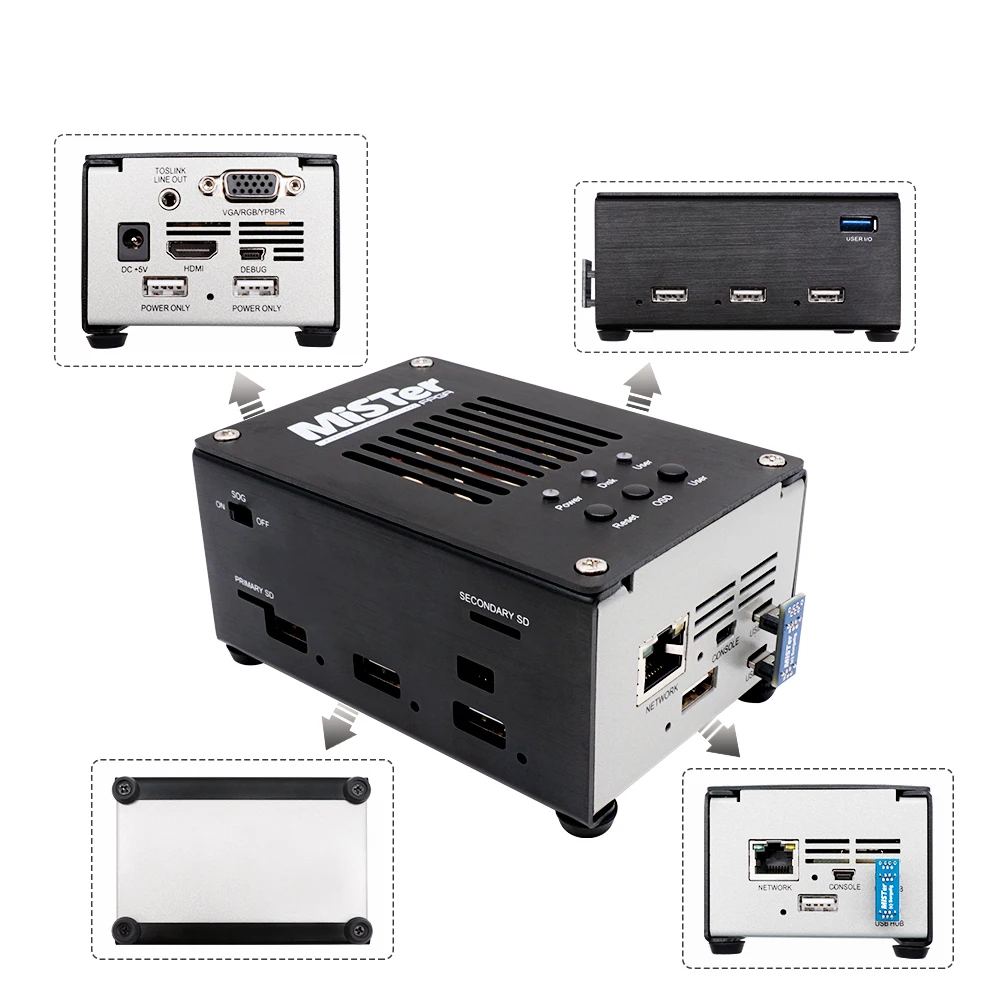 Новейшие металлические Чехлы для mr FPGA Kit серебристо-черный подходит новых