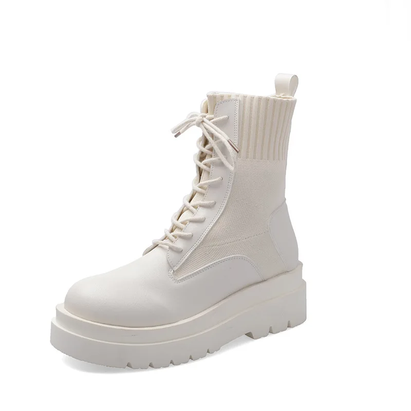 

Женские осенние ботинки из натуральной кожи, на платформе