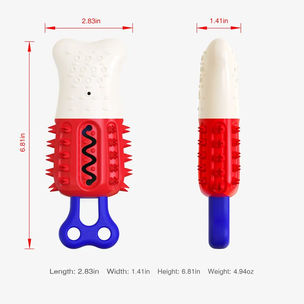 

Dog Teething Stick Leaking Food And Chewing Durable Toy Ice Cream Dog Toothbrush Molar Teeth Cleaning Toys