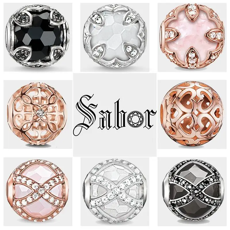 Бусины thomas DIY бусины в виде Черного Лотоса серебряные ювелирные изделия