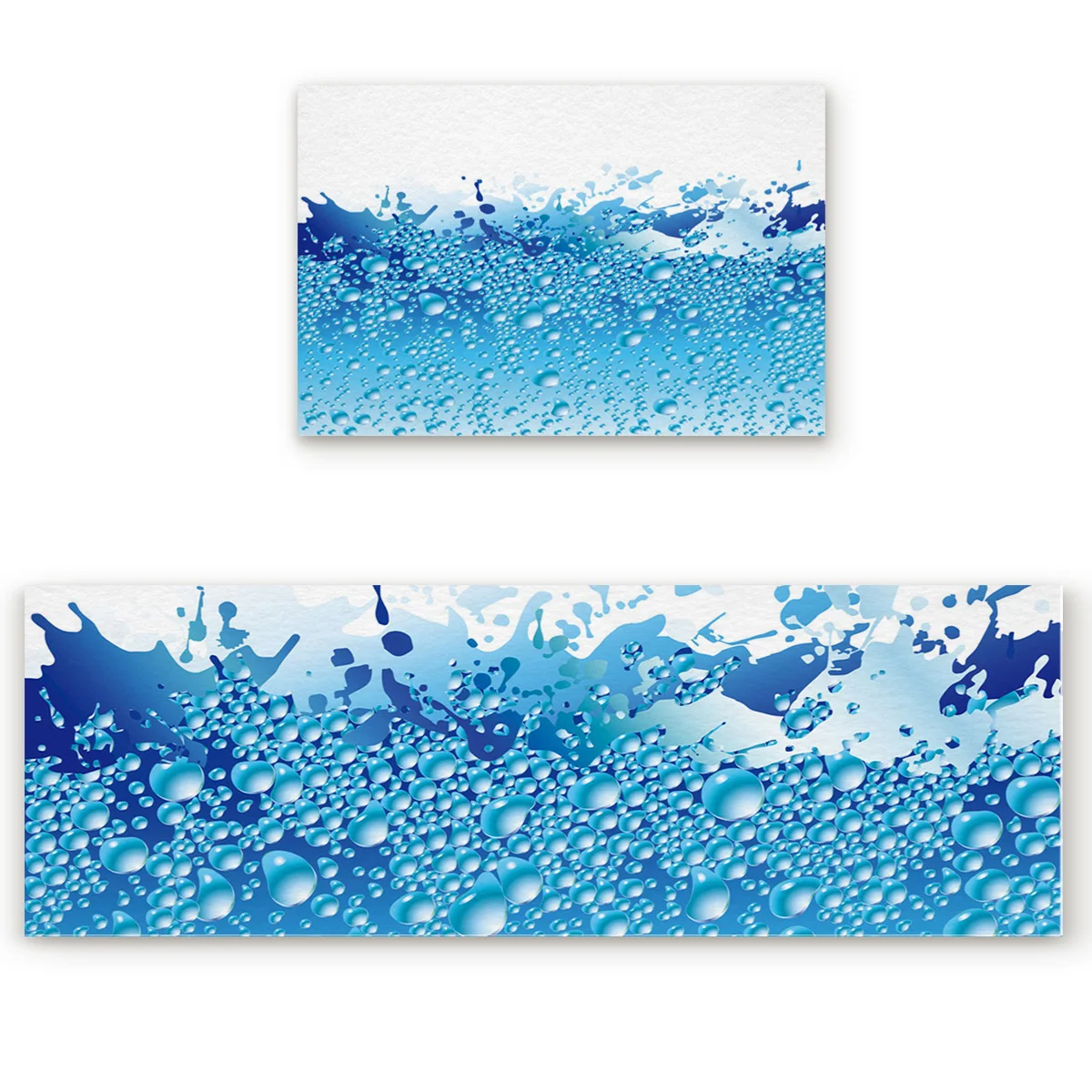 Синий коврик для кухни в виде капель воды современный декоративный