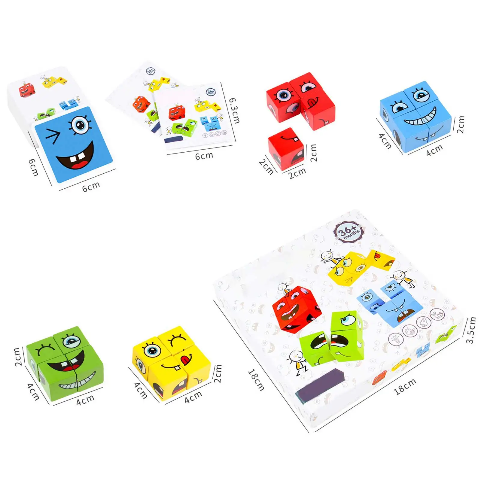 

Wooden Cube Puzzle Montessori Toys For Children Block Puzzle Parent-child Interactive Game Kids Educational Montessori Toys