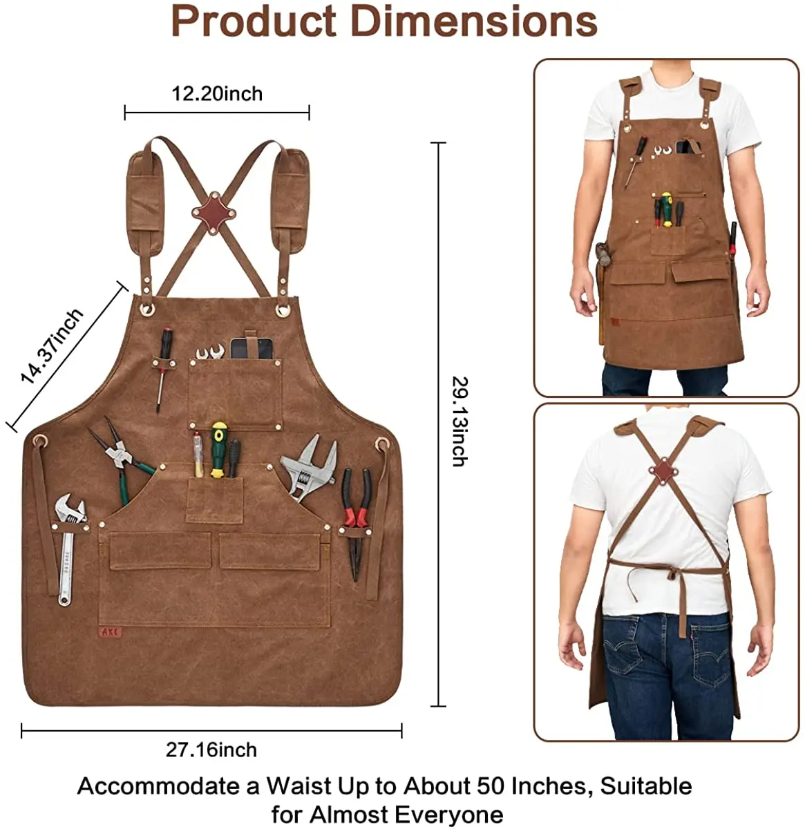 

2021 New Canvas Back Barber Apron Heavy-Duty Nylon Water Adjustable for Men Women Pro Hair Stylist Salon Colorist Artist bib