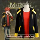 Mystic Messenger, 707 год, Saeyoung lucig Choi, косплей, костюм для мужчин и женщин, костюмы на Хэллоуин, аниме, куртка с капюшоном, толстовки, пальто, футболка