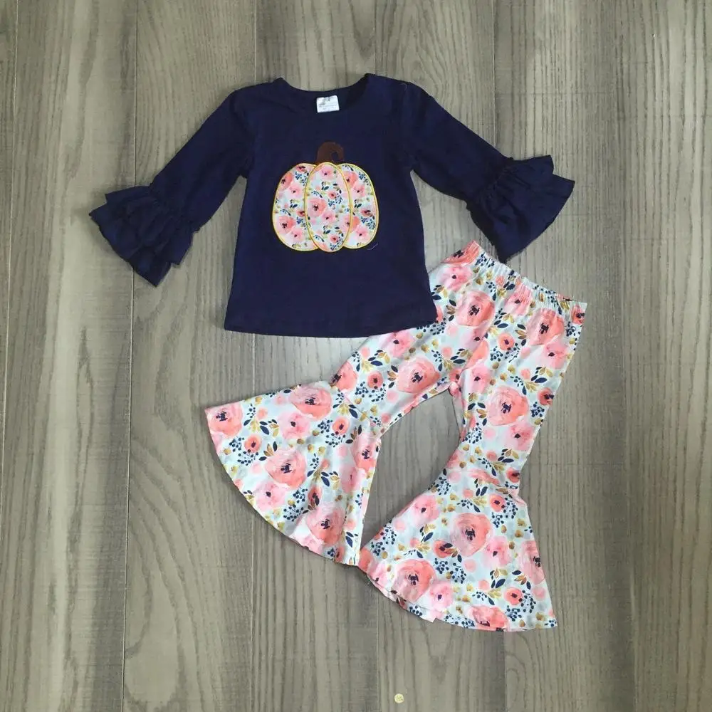 Хэллоуин благодарения осень/зима комплект детской одежды для девочек бутик