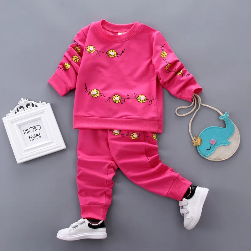 Комплекты одежды для маленьких девочек весенне осенние хлопковые топы