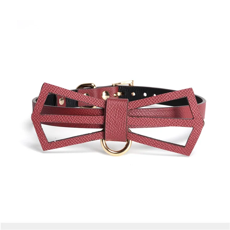 

Fun leather chain Choker Necklace collar tie role play fun neck jewelry adult