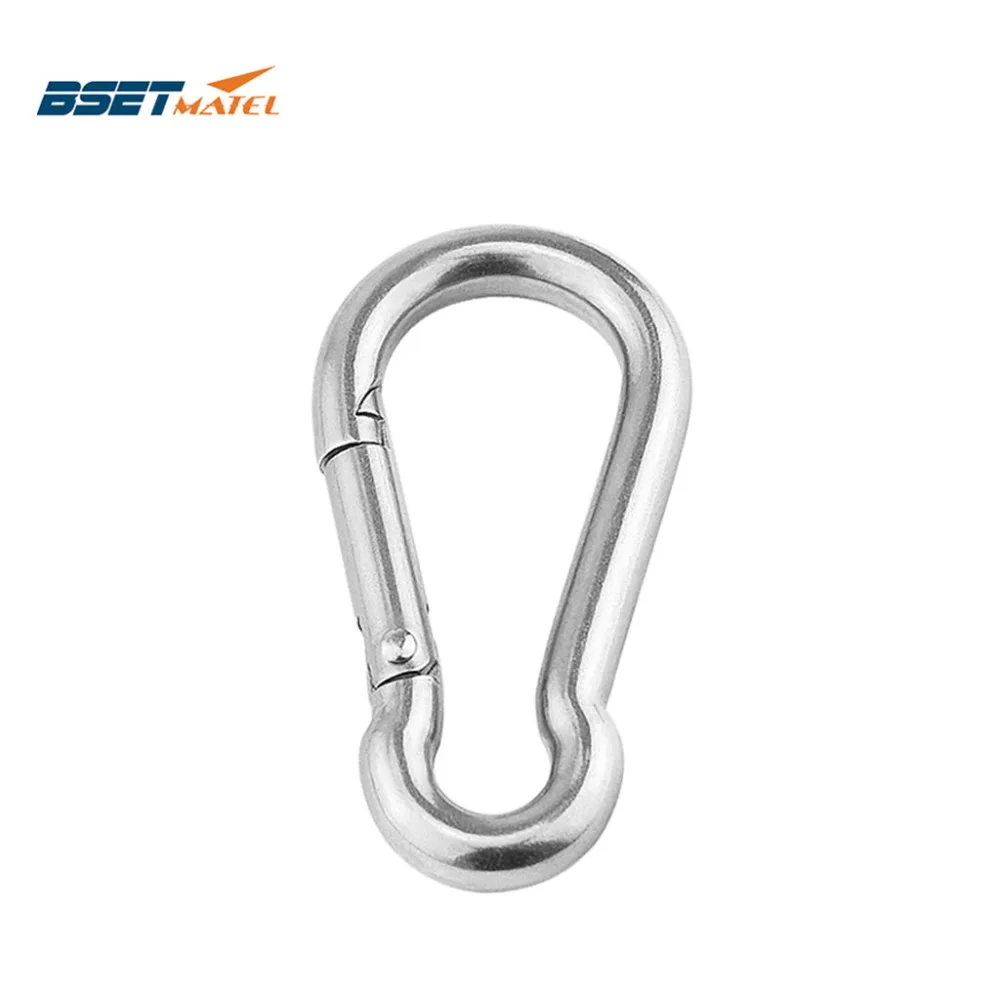 

M5*50mm Multifunctional 304 Stainless Steel Spring Snap Carabiner Quick Link Ring Hook snap shackle Chain Fastener Hook