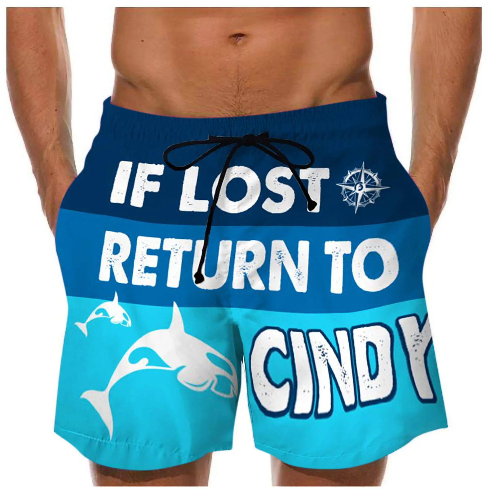 Новые мужские летние шорты кольца в виде пятиконечной штаны пляжные с рисунком