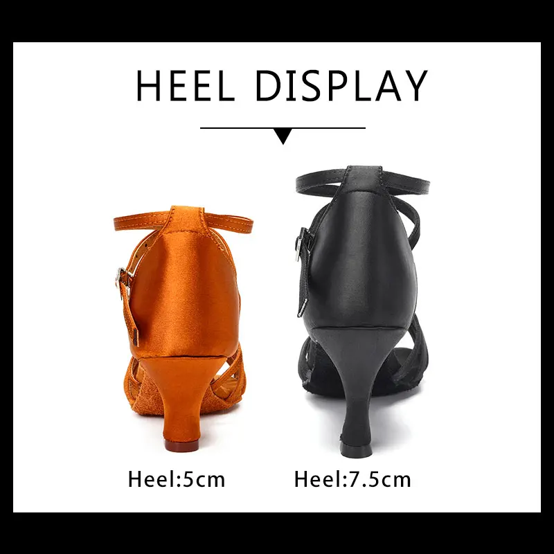 SWDZM New Salsa Ballroom Shoes Ladies Latin Tango Dance Shoes For Women Modern Pole Waltz Dancing Heels 5/7.5cm Indoor Wholesale