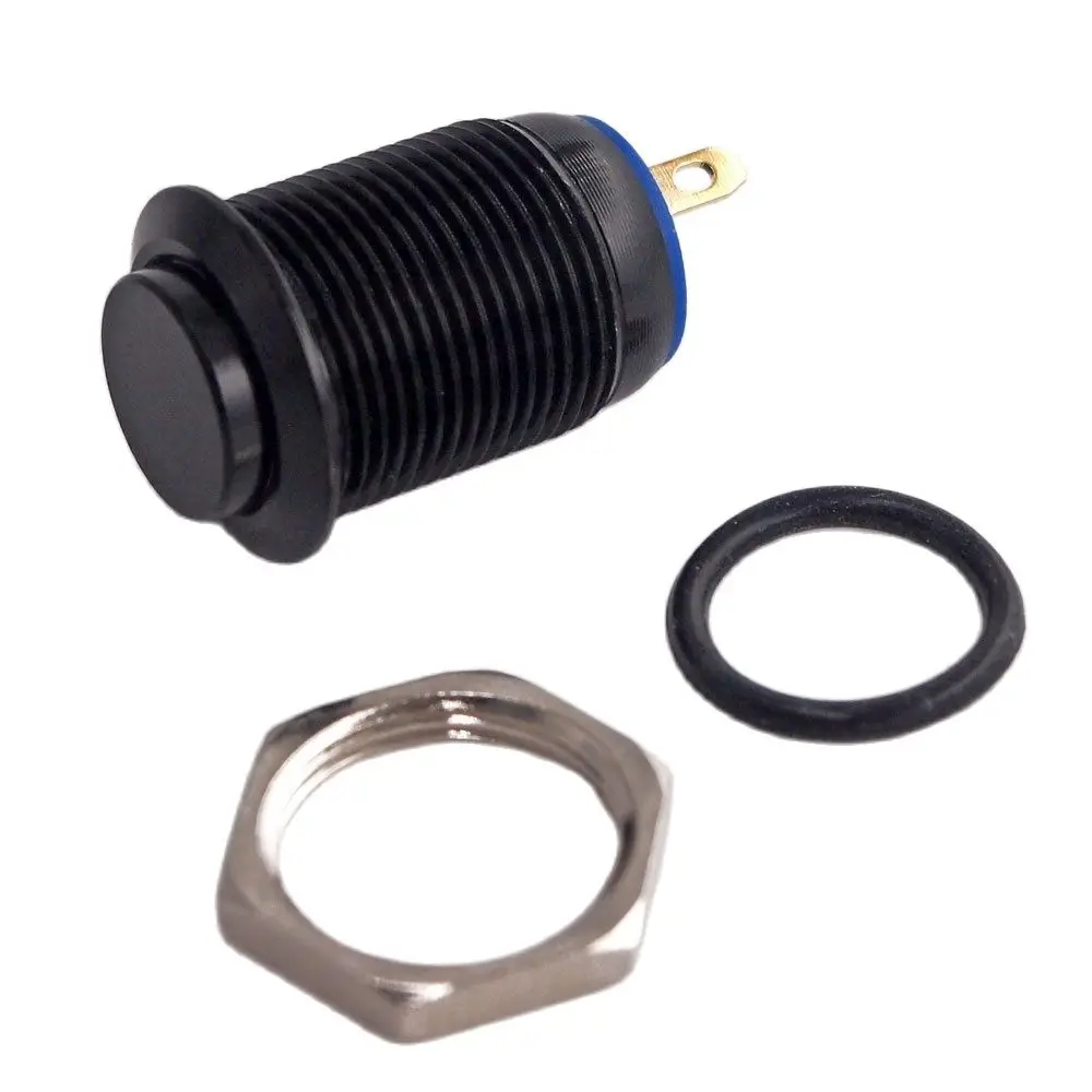

12mm High Flush Aluminium Balck Momentary Normally Open Electric Metal Switch