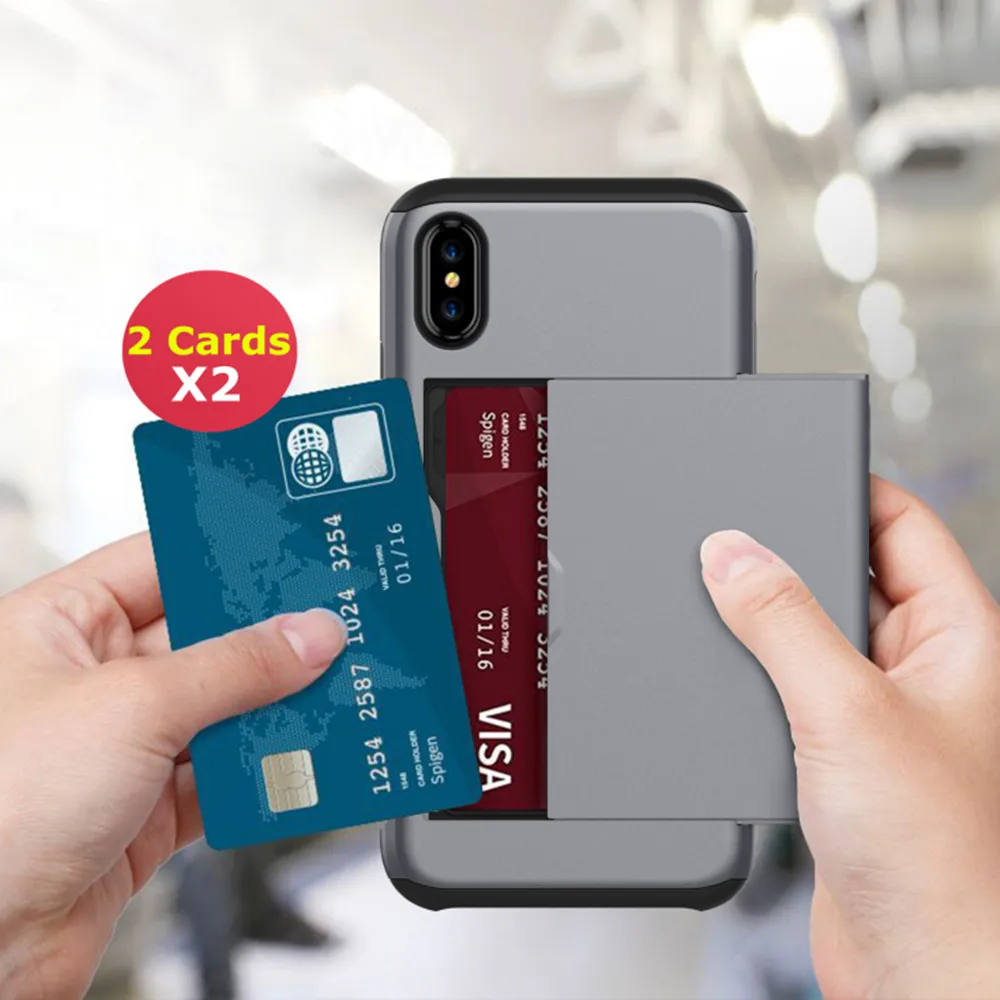 Чехол VRSDES для iPhone 7, 7 plus, 8, 8 plus, 5S, 6 слотов для карт, ударопрочный Жесткий ПК, мягкий ТПУ Гибридный чехол-кошелек для iPhone X, XS, чехол для MAX XR