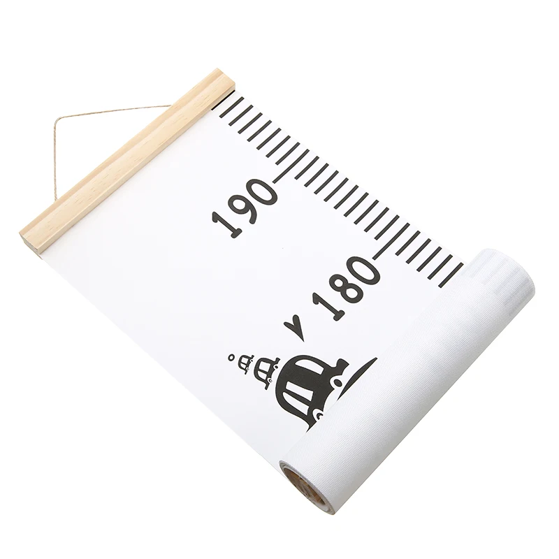 Деревянная Настенная Наклейка для детей черно белая Таблица измерения роста