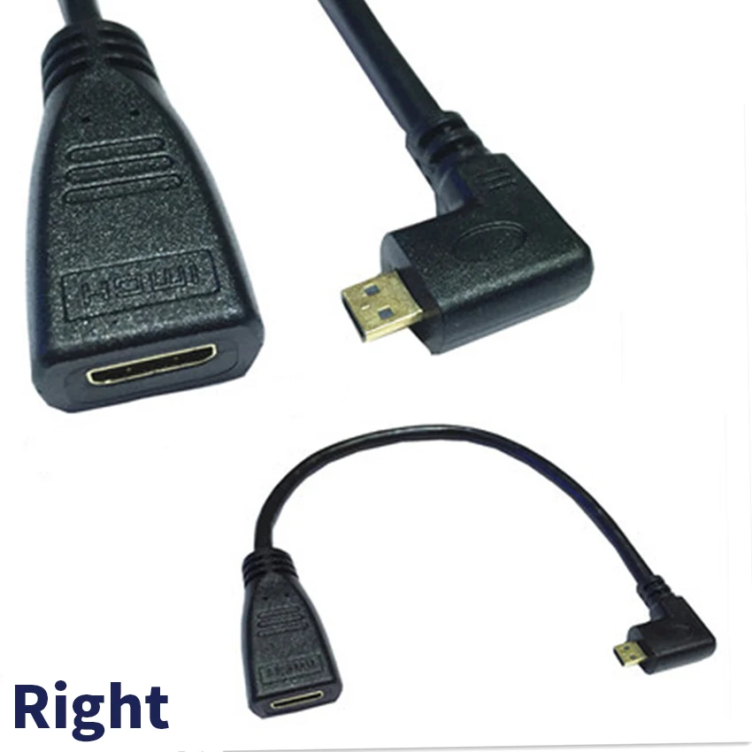 0 25 m HDMI 1 4 D type Micro to Female M/F УДЛИНИТЕЛЬ 90 градусов вправо влево вверх вниз|Кабели HDMI| |
