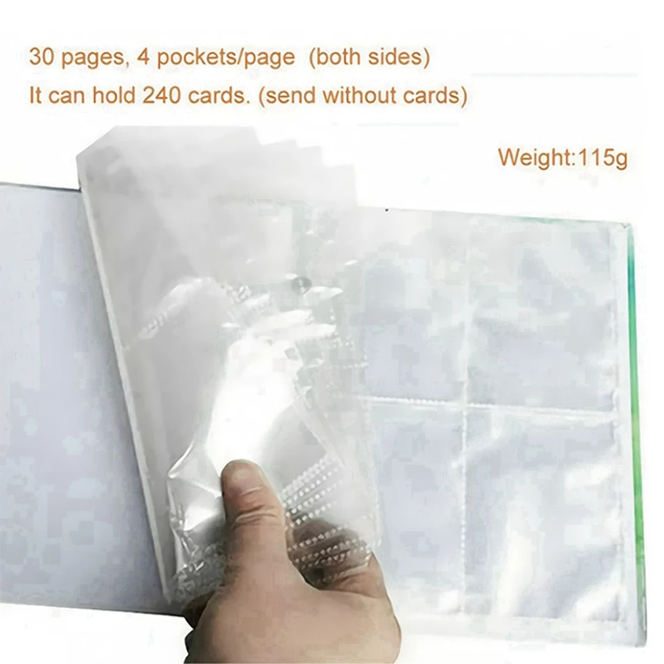 

4 Pocket 240 Card Pokemon Album Anime Map Collection Book Folder Playing Game Binder Display Liver Pokmon Holder Toys Kids Gift