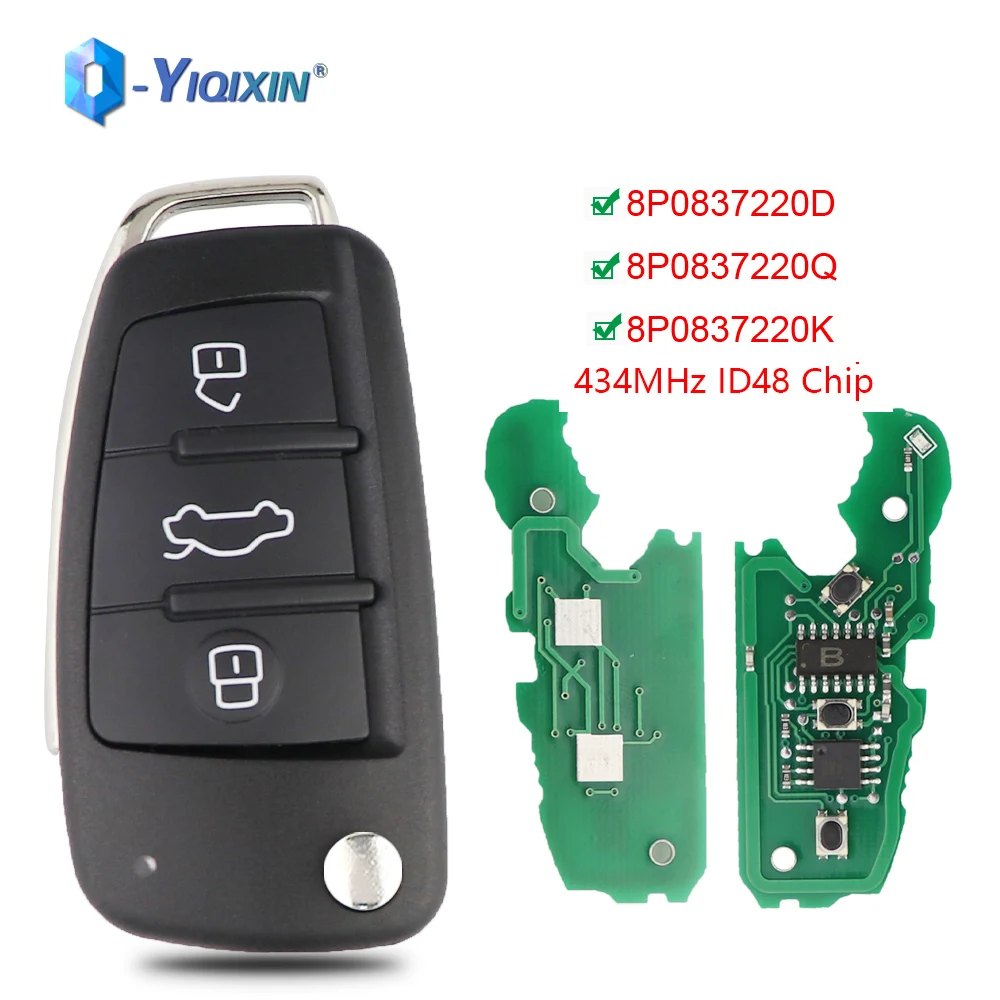 Флип-микросхема YIQIXIN для Audi A3 A4 B8 A2 A6 A5 S3 S4 TT 434-2005 Cabrio Quattro Avant 8P0837220D Q K 2013 МГц |