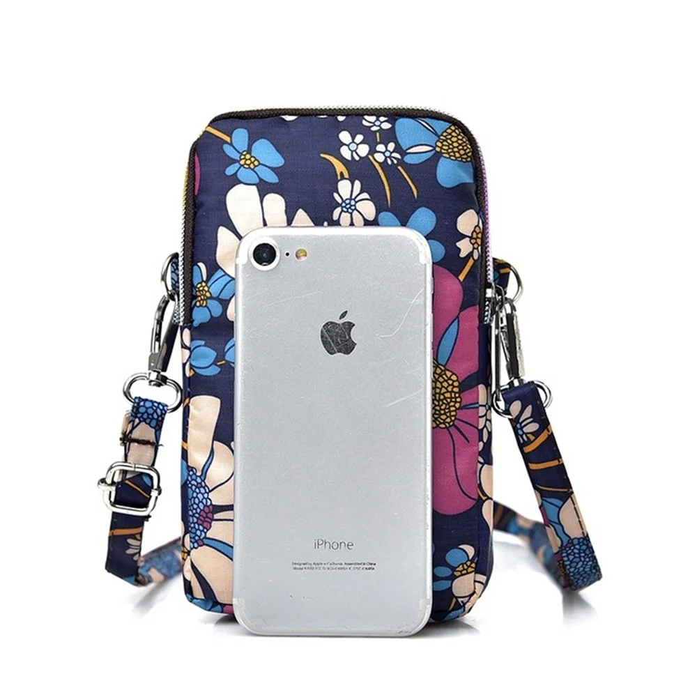 

Универсальная модная сумка для телефона Samsung / iPhone/Huawei, чехол-кошелек с принтом, наружный чехол на плечо, карман для телефона