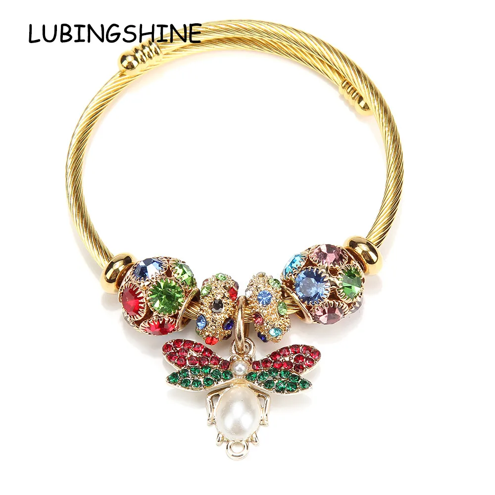 Женский браслет-талисман в виде стрекозы из нержавеющей стали | Украшения и