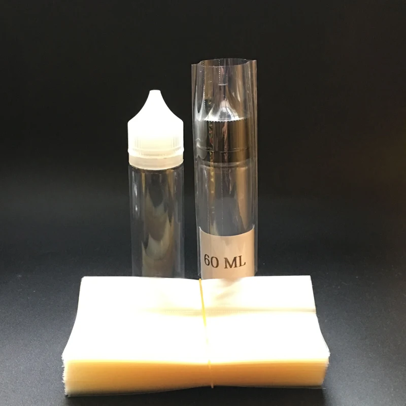 1000 шт Прозрачная ПВХ термоусадочная пленка для 60 мл прозрачная пластиковая