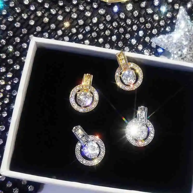 Женские круглые серьги Стразы женские темпераментные корейские индивидуальные