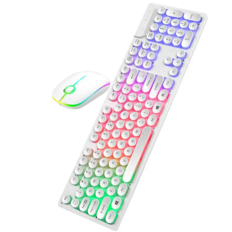 XON0134AW as picture Портативные игры USB мышь с подсветкой Клавиатура игра сенсорная мышь набор Проводная Механическая Подсветка клавиатуры - Цвет: XON0134AW as picture