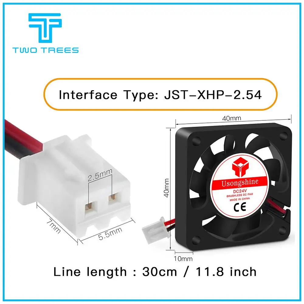 4010 Cooling Fan 12V 24V 2 Pin with Dupont Wire Brushless 40*40*10 Cool Fans Part Quiet DC 40m Cooler Radiato 3D Printers Parts |