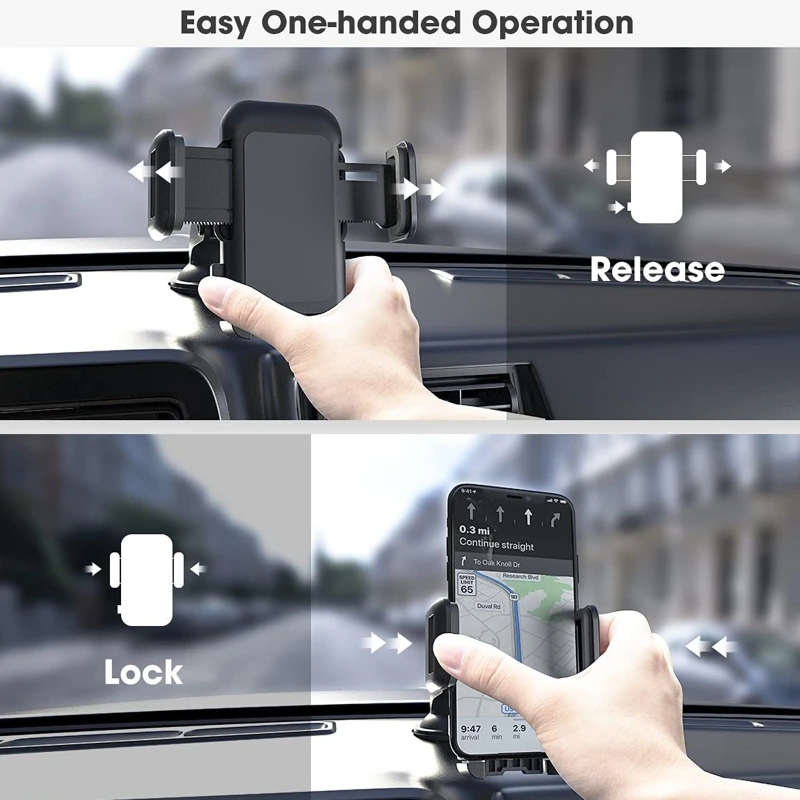 Adjustable Universal SUV Car Phone Mount with Powerful Clamps Sucker Cup Holder for Dashboard Windshield Bracket |