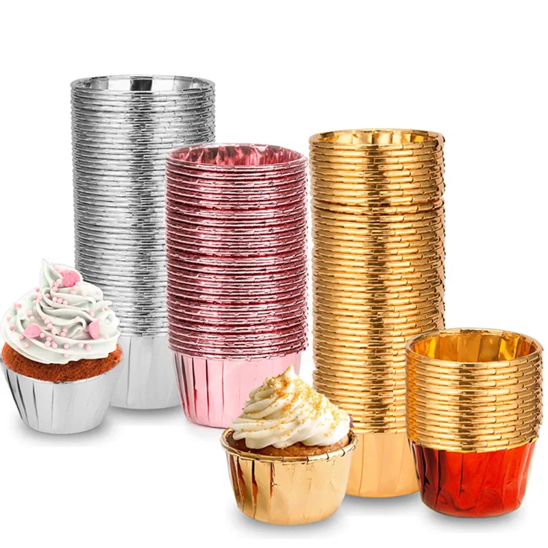 

50 шт., фольга для маффинов, капкейков