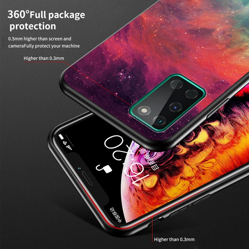 for oneplus 8t 18t case gradient painted glass phone cover for oneplus 8t 18t fashion starry sky schockproof phone back cover free global shipping