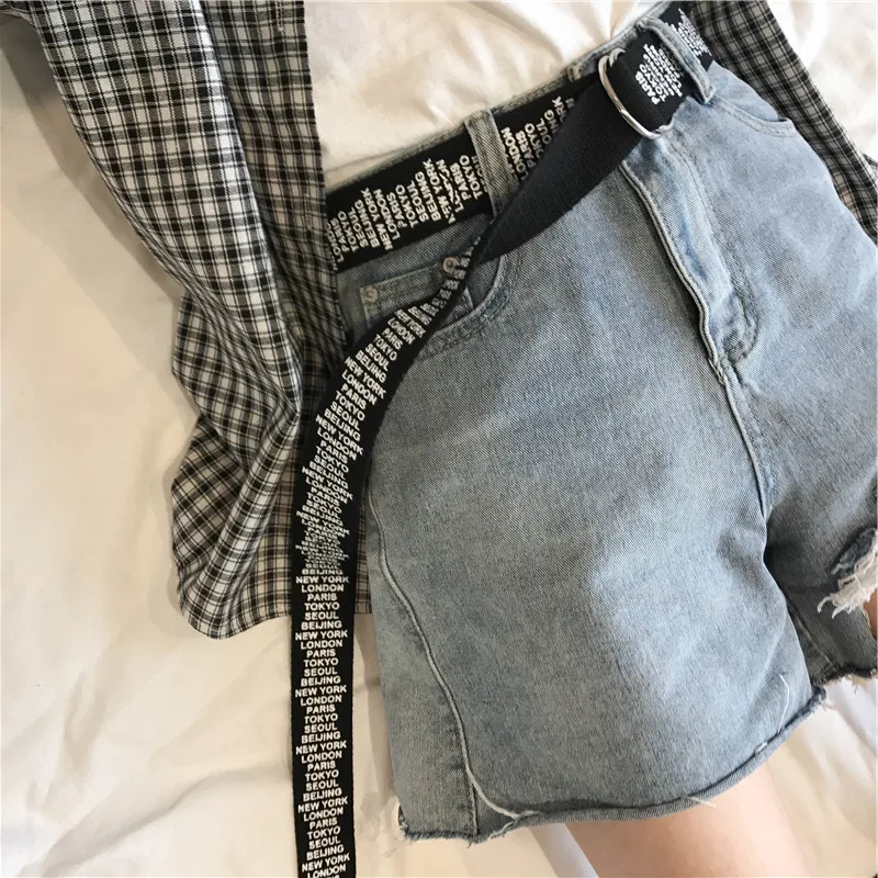 Модный холщовый ремень с буквенным принтом Harajuku для мужчин и женщин, повседневные джинсы с d-образным кольцом и пряжкой, поясные ремни черного и красного цвета, длина пояса 130 см, Z30