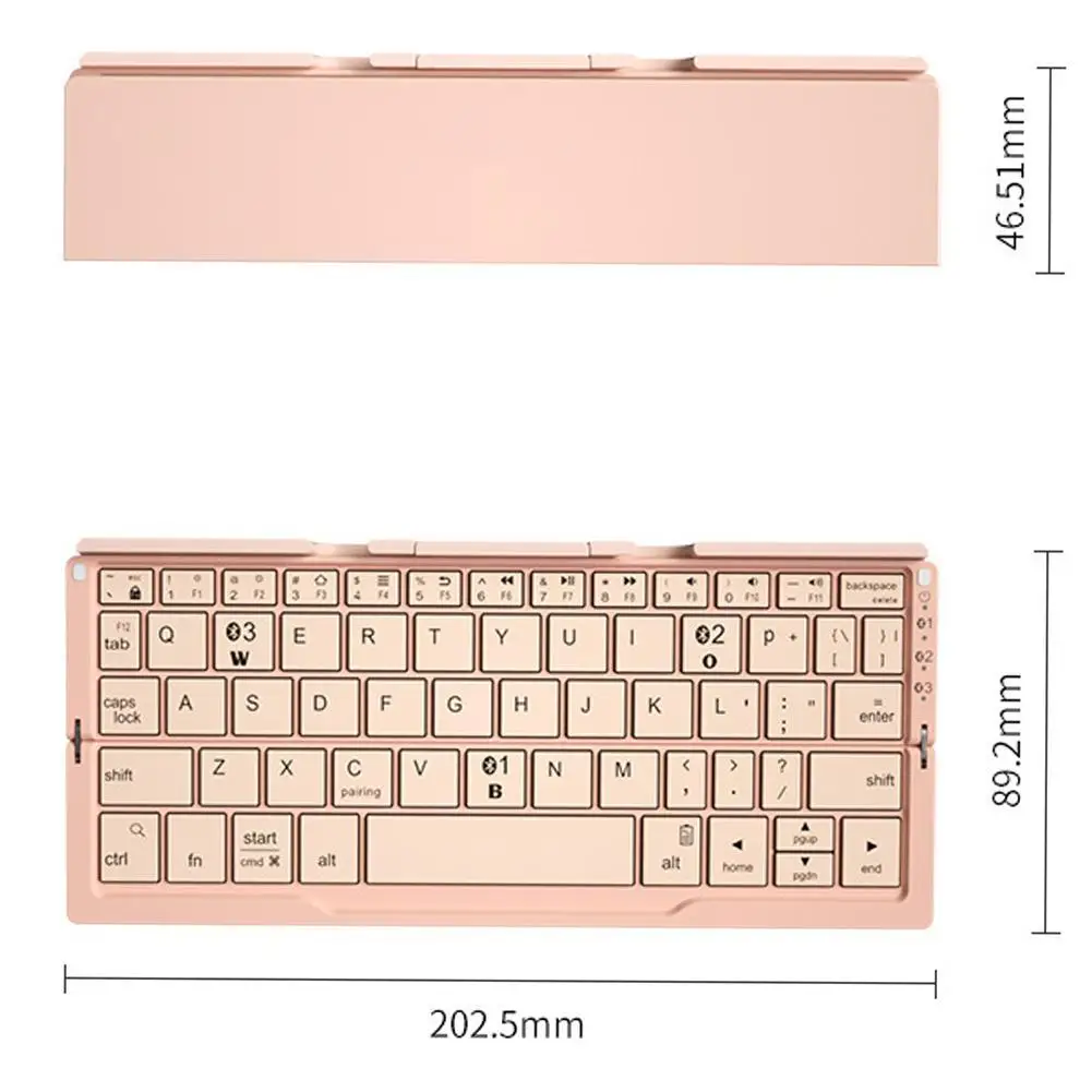 

Mini Folding Bluetooth-Compitiable Wireless Keyboard For Tablet Phone Aluminum Alloy Housing With Slot Portable And Lightweight