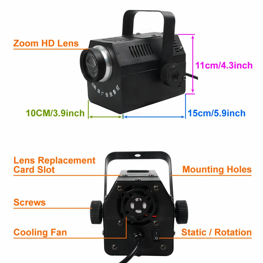 30W 50W LED Advertising Gobo Logo Projector Ghost Shadow Light Show Zoom Lamp Store Shop Ad Moving Head Projection NO Card | Лампы и