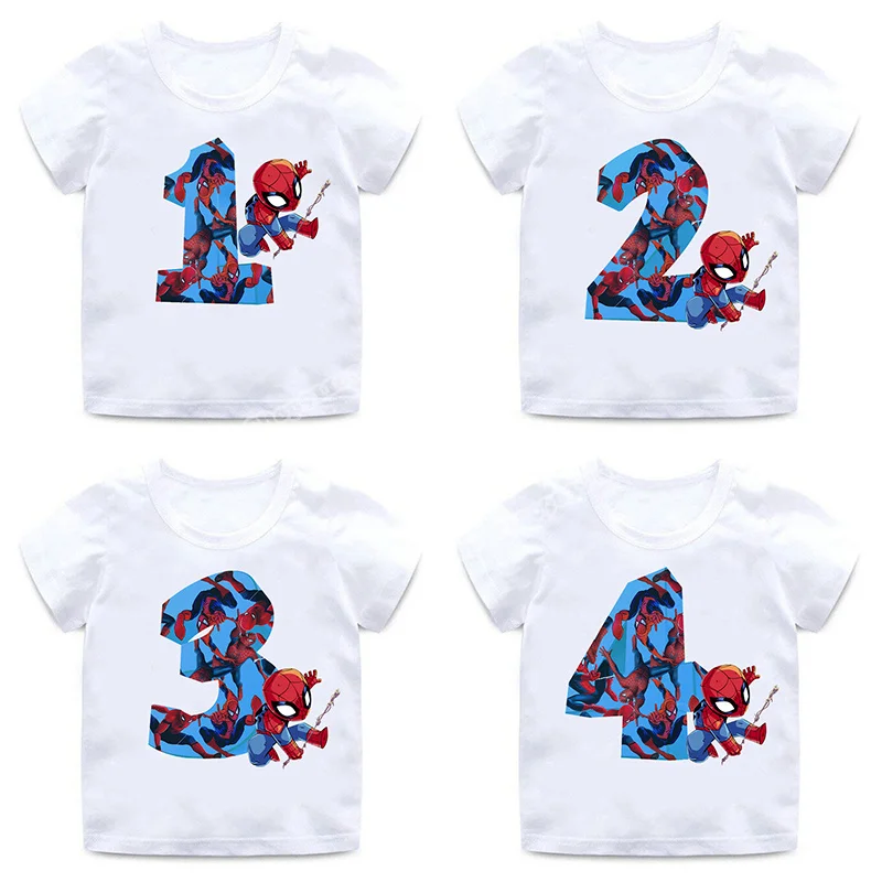 Детские футболки на день рождения с мраморными звездами и номером 1 ~ 9 лучший