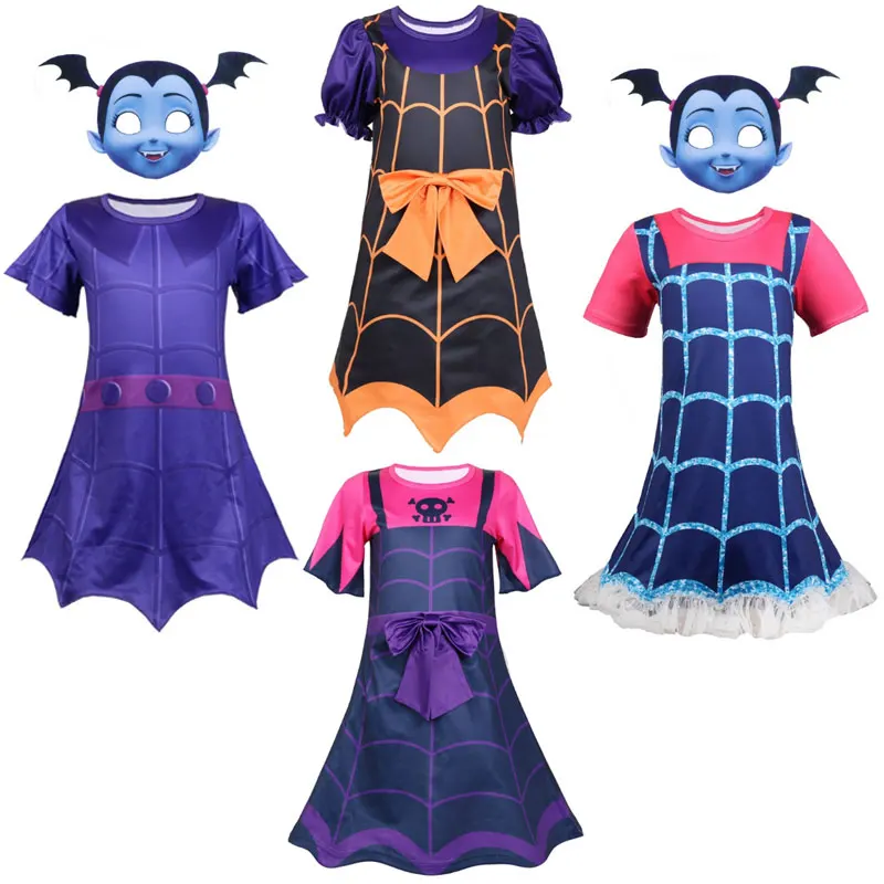 Одежда для девочек Vampirina костюм вампира Косплэй Детские платья вечеринки на