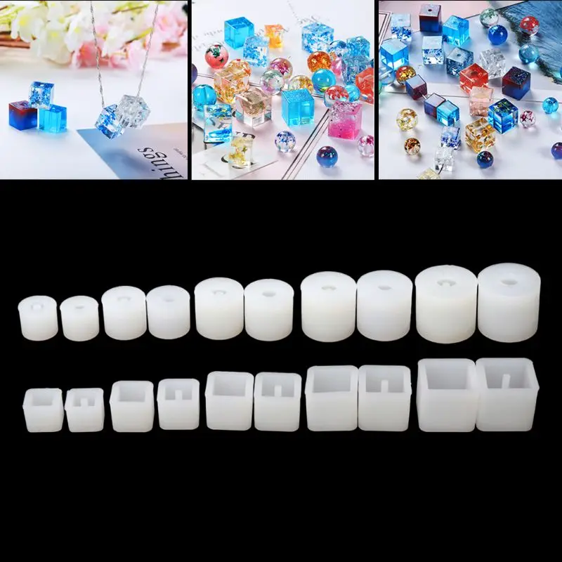 

20Pcs Silicone DIY Round Square Beads DIY Mold Jewelry Making Resin Casting Mold