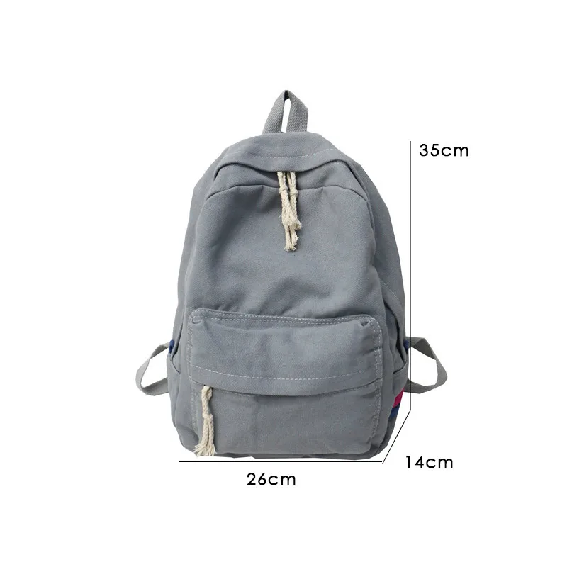 

Canvas Backpack Women Large Capacity Schoolbags Casual Solid Color Travel Laptop Backpack Teen Girls Bookbags Rucksack Female