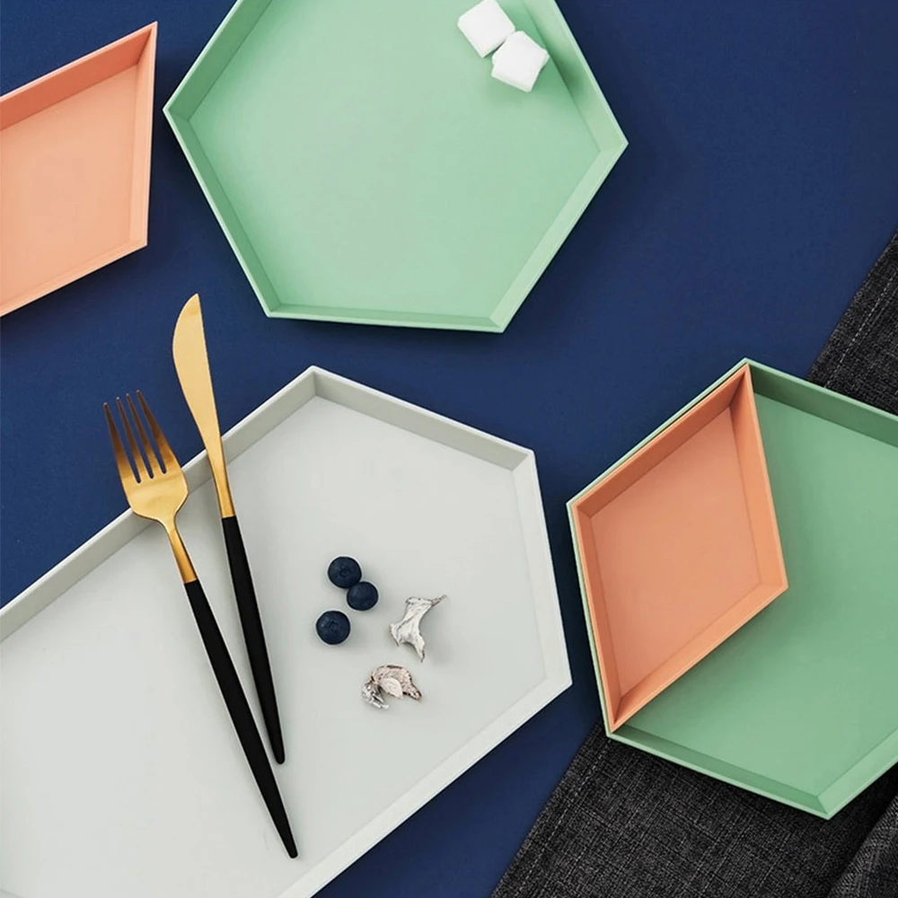 Лоток для хранения в скандинавском стиле многоугольный Настольный