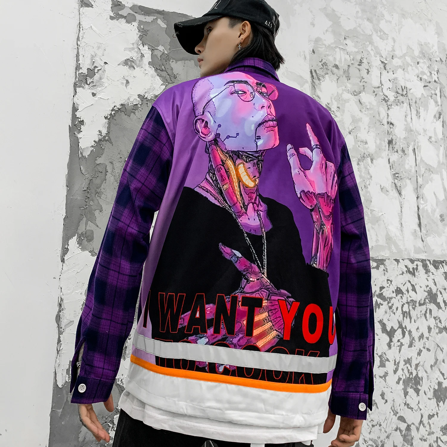 Aelfric Eden мужская клетчатая рубашка в стиле хип-хоп с отражающим рисунком 2019 модная