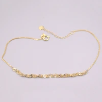 new fine pure 18kt au 750 yellow gold phoenix tail wheat link bracelet for women best gift 7 67inch