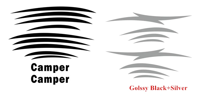 Glossy Black-Silver 1 комплект дом на колесах караван путешествий трейлера туристического автофургона полосы Графика виниловый комплект Переводные картинки наклейки для автомобиля Авто кузова декоротивная наклейка для Стикеры - Название цвета: Glossy Black-Silver