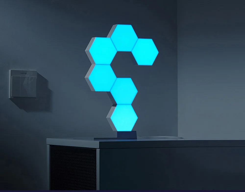 LifeSmart WiFi умный светодиодный квантовый светильник, комплект с 6 блоками и каменной основой, 16 миллионов цветов, Коло-светильник с Alexa Google Home